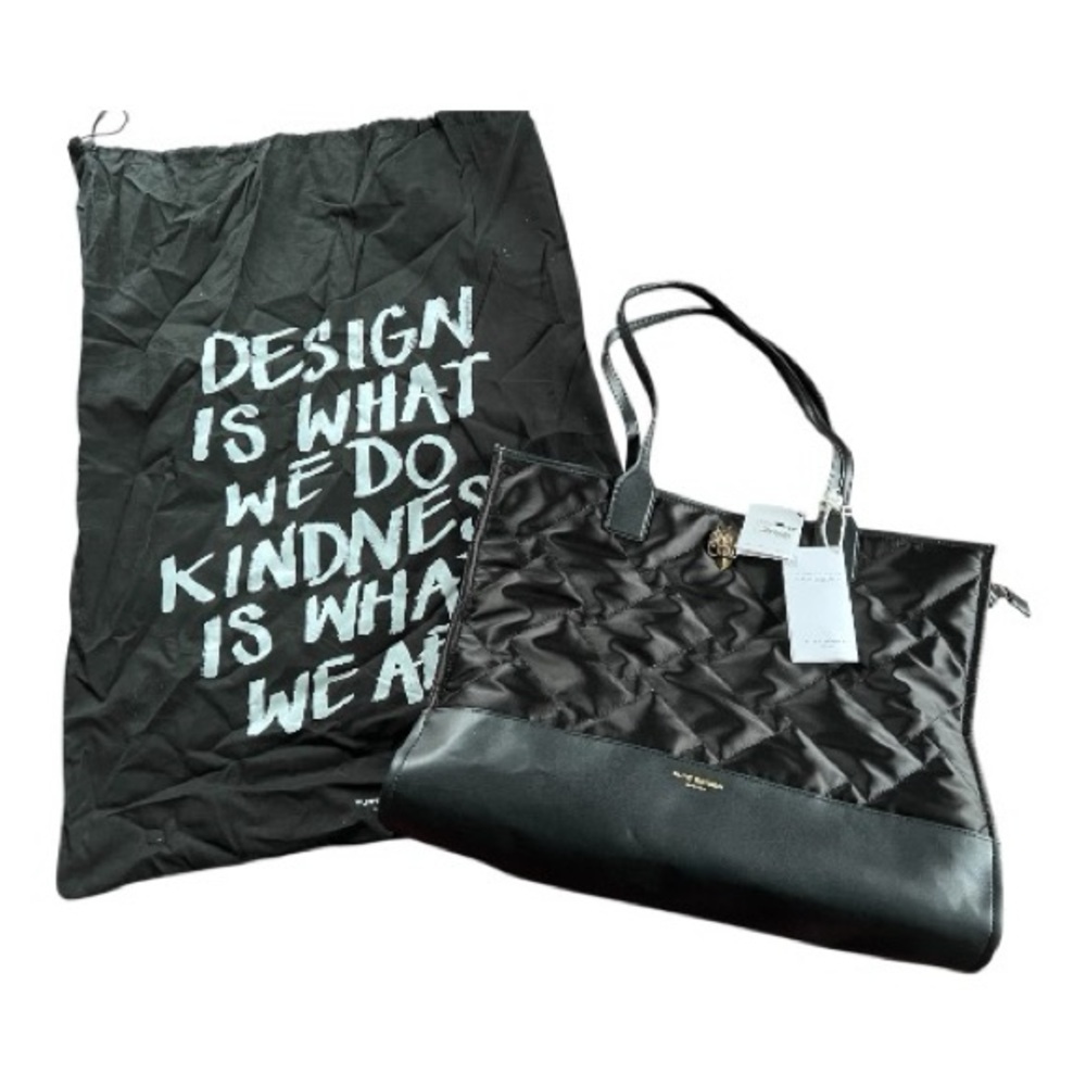 KURT GEIGER LONDON Black Quilted Recycled Shopper Bag Brass Eagle NWT - Picture 9 of 14